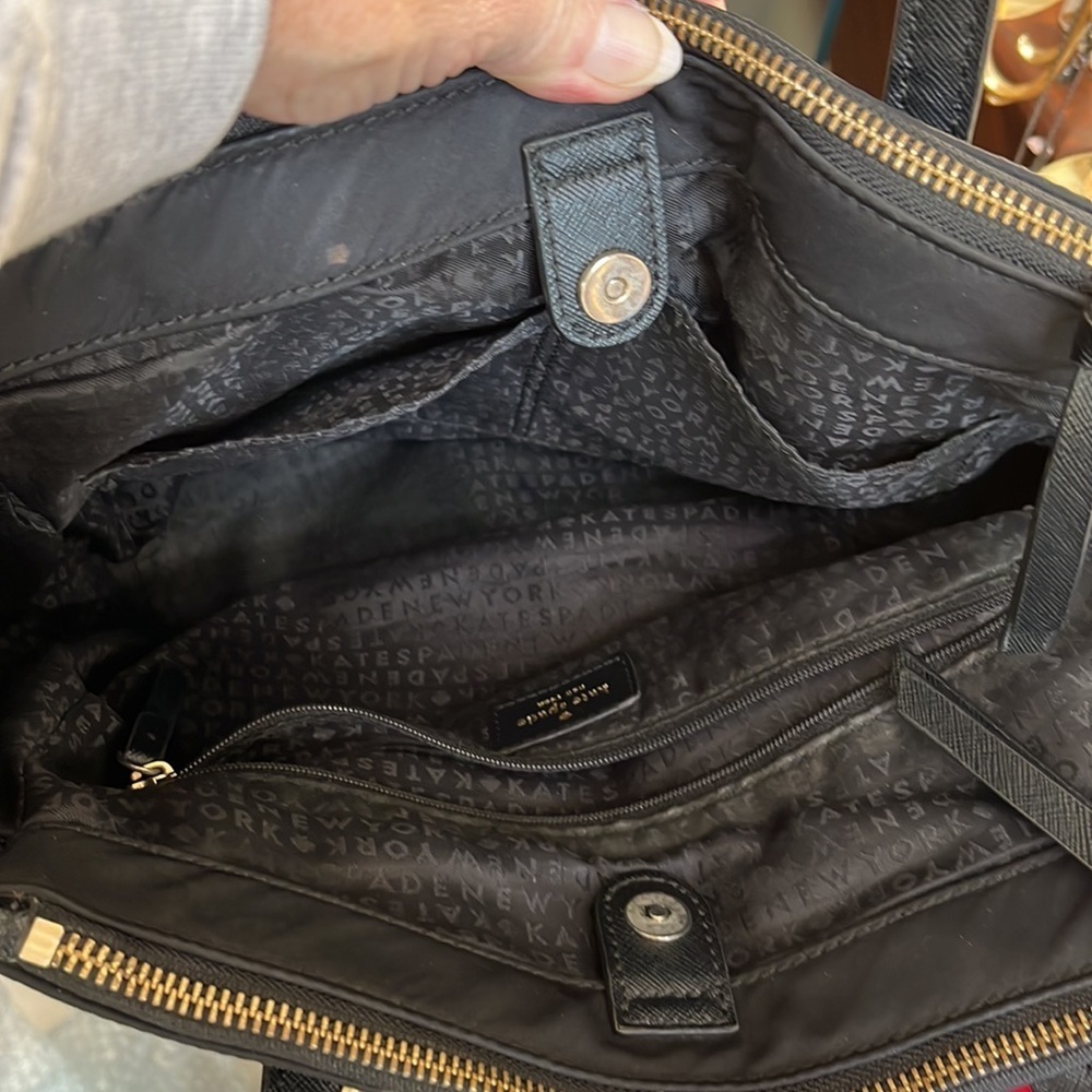 Kate Spade  Tote  Nylon  Triple compartment satchel  Black Size 9”h x 11”w x 3.5 - Picture 10 of 13